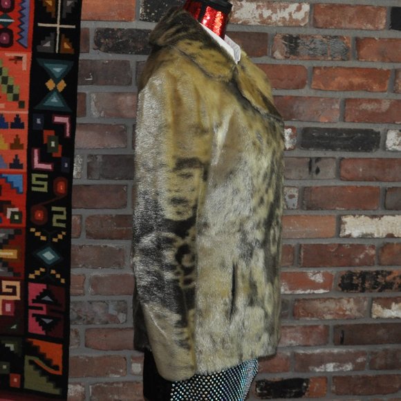 Tailored Golden Ivory Spotted Brown Car Coat Winter Jacket. Seal Skin - Picture 3 of 11